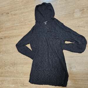 Style & Co Black Linen Cotton Hooded Sweater Tunic Women’s M